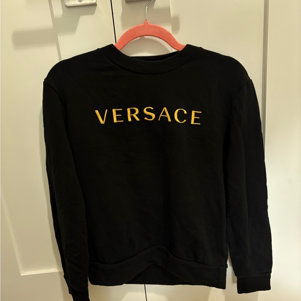 Versace Black Sweatshirt with Gold Logo